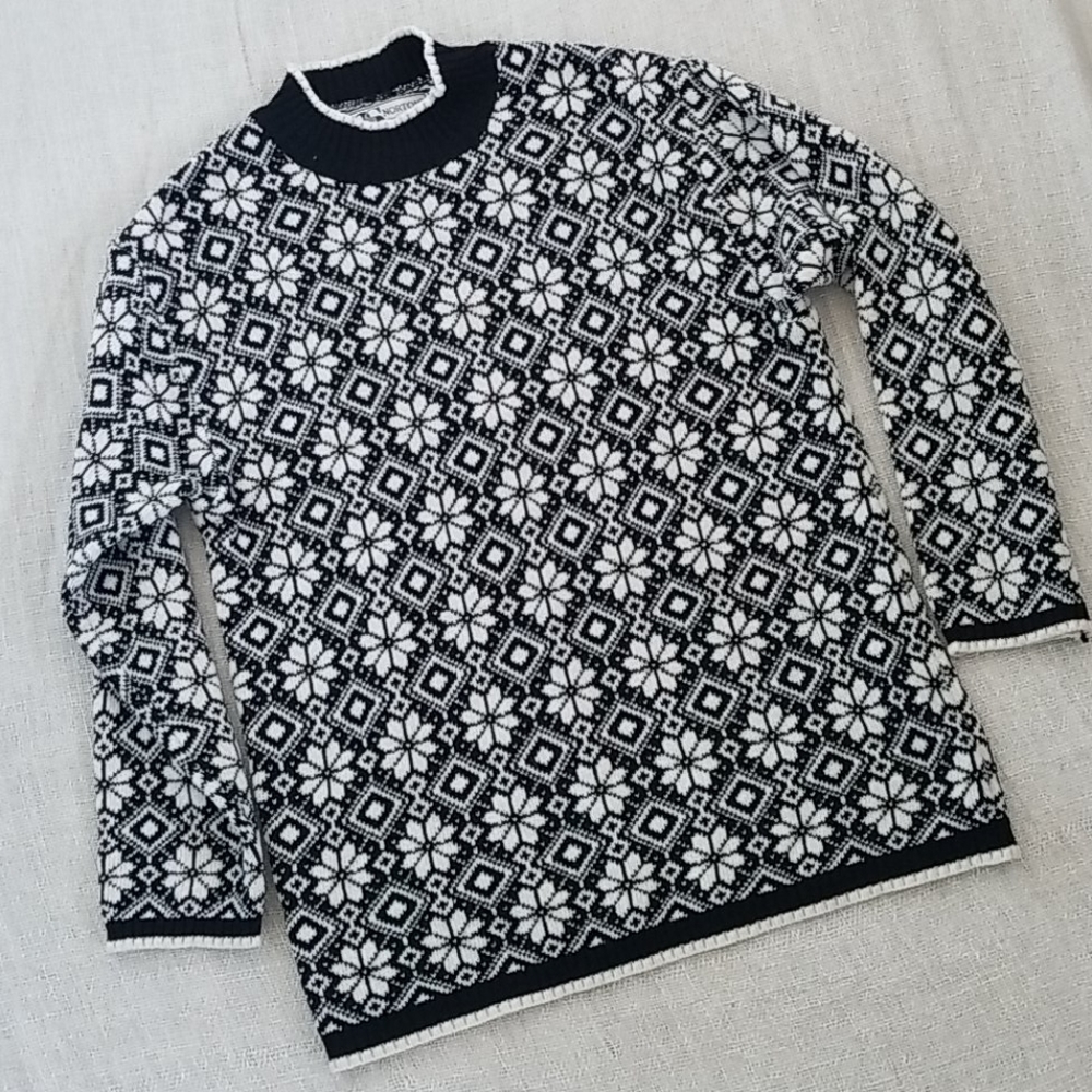 Norton studio vintage Black White Patterned Sweate